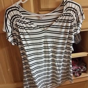 Soft Juice Coutrue black and white striped shirt